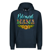 Navy blessed mama Premium Hoodie - BarkalooDesign