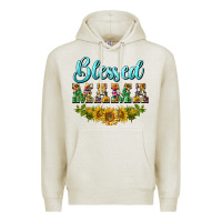 Oatmeal Heather blessed mama Premium Hoodie - BarkalooDesign