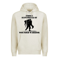 Oatmeal Heather wounded war Premium Hoodie - linhVisuals