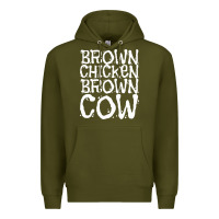 Army Green brown chicken brown cow Premium Hoodie - linhVisuals
