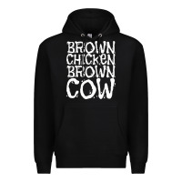 Black brown chicken brown cow Premium Hoodie - linhVisuals