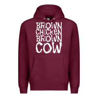 Burgundy brown chicken brown cow Premium Hoodie - linhVisuals