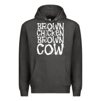 Charcoal Heather brown chicken brown cow Premium Hoodie - linhVisuals