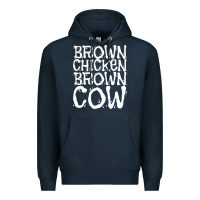 Navy brown chicken brown cow Premium Hoodie - linhVisuals