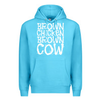 Ocean Blue brown chicken brown cow Premium Hoodie - linhVisuals