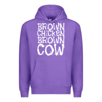Purple brown chicken brown cow Premium Hoodie - linhVisuals