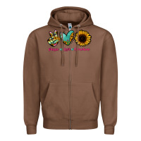 Chestnut Peace Love Sunshine Zipper Hoodie - RanaPortraitStore