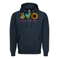 Navy Peace Love Sunshine Zipper Hoodie - RanaPortraitStore