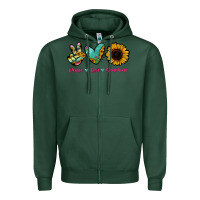 Sports Green Peace Love Sunshine Zipper Hoodie - RanaPortraitStore