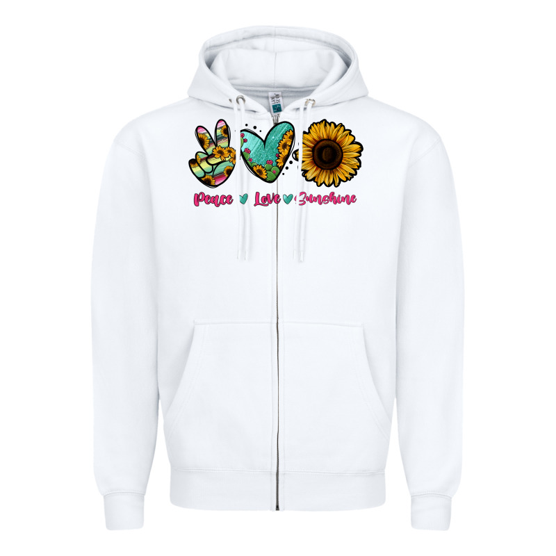 Peace Love Sunshine Zipper Hoodie by RanaPortraitStore | Teevron