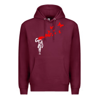 Burgundy banksy Premium Hoodie - linhVisuals