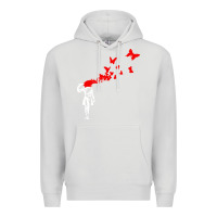 Dove Grey banksy Premium Hoodie - linhVisuals