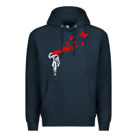 Navy banksy Premium Hoodie - linhVisuals