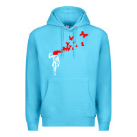 Ocean Blue banksy Premium Hoodie - linhVisuals