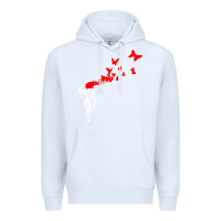 White banksy Premium Hoodie - linhVisuals