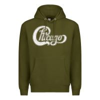 Army Green chicago retro styled faded design Premium Hoodie - linhVisuals