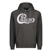 Charcoal Heather chicago retro styled faded design Premium Hoodie - linhVisuals