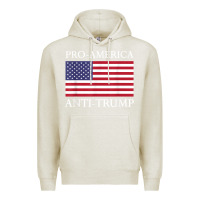 Oatmeal Heather pro america anti trump shirt   american usa flag resist t shirt Premium Hoodie - linhVisuals