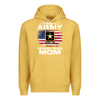 Antique Gold proud army national guard mom with american flag gift pullover hoodie Premium Hoodie - linhVisuals