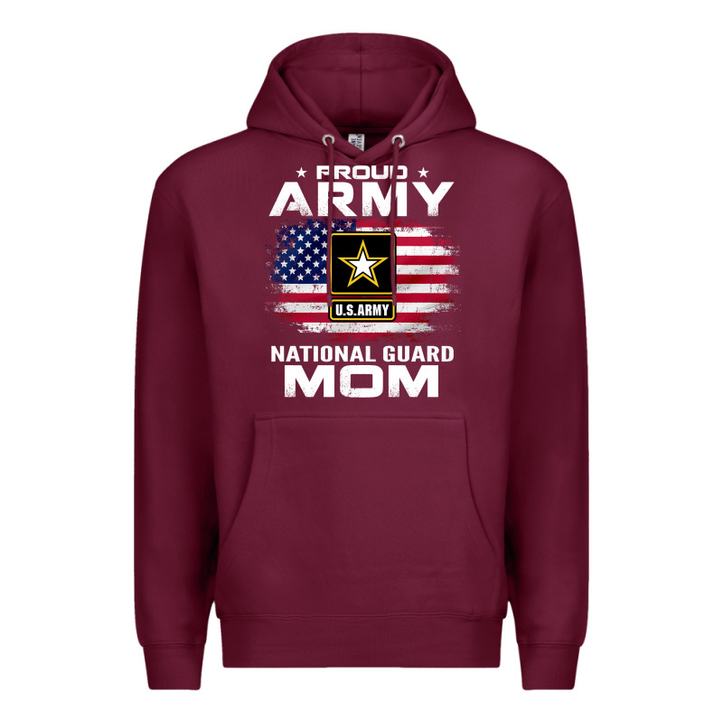 Proud Army National Guard Mom With American Flag Gift Pullover Hoodie Premium Hoodie by linhVisuals | Teevron