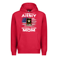 Cardinal proud army national guard mom with american flag gift pullover hoodie Premium Hoodie - linhVisuals