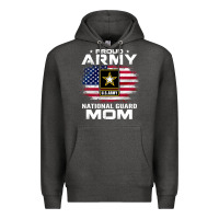 Charcoal Heather proud army national guard mom with american flag gift pullover hoodie Premium Hoodie - linhVisuals