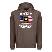 Coffee proud army national guard mom with american flag gift pullover hoodie Premium Hoodie - linhVisuals