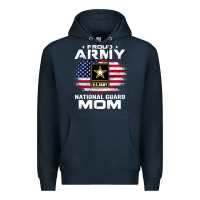 Navy proud army national guard mom with american flag gift pullover hoodie Premium Hoodie - linhVisuals