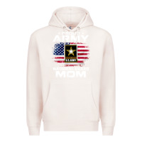 Pale Pink proud army national guard mom with american flag gift pullover hoodie Premium Hoodie - linhVisuals