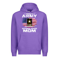 Purple proud army national guard mom with american flag gift pullover hoodie Premium Hoodie - linhVisuals