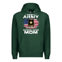 Sports Green proud army national guard mom with american flag gift pullover hoodie Premium Hoodie - linhVisuals