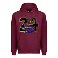 Burgundy Mamba #24 Premium Hoodie - linhVisuals