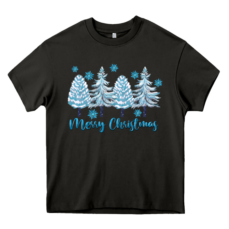 Merry Christmas Blue Trees Heavy Core Tee by FaDigitalArtStudio | Teevron