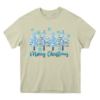 Mossy merry christmas blue trees Heavy Core Tee - FaDigitalArtStudio
