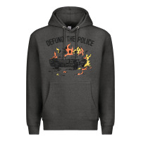 Charcoal Heather defund the police Premium Hoodie - linhVisuals