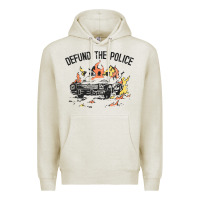 Oatmeal Heather defund the police Premium Hoodie - linhVisuals