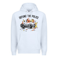 White defund the police Premium Hoodie - linhVisuals