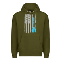 Army Green throwing darts   vintage usa american flag for dart players t shirt Premium Hoodie - linhVisuals