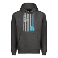 Charcoal Heather throwing darts   vintage usa american flag for dart players t shirt Premium Hoodie - linhVisuals