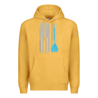 Mustard throwing darts   vintage usa american flag for dart players t shirt Premium Hoodie - linhVisuals