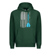 Sports Green throwing darts   vintage usa american flag for dart players t shirt Premium Hoodie - linhVisuals