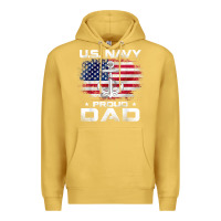 Antique Gold u.s navy proud dad with american flag gift veteran day t shirt Premium Hoodie - linhVisuals