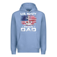 Colony Blue u.s navy proud dad with american flag gift veteran day t shirt Premium Hoodie - linhVisuals