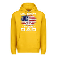 Lemon u.s navy proud dad with american flag gift veteran day t shirt Premium Hoodie - linhVisuals
