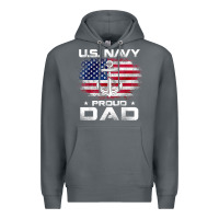 Rock u.s navy proud dad with american flag gift veteran day t shirt Premium Hoodie - linhVisuals