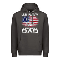 Smoke u.s navy proud dad with american flag gift veteran day t shirt Premium Hoodie - linhVisuals