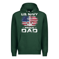 Sports Green u.s navy proud dad with american flag gift veteran day t shirt Premium Hoodie - linhVisuals