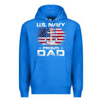 True Royal u.s navy proud dad with american flag gift veteran day t shirt Premium Hoodie - linhVisuals