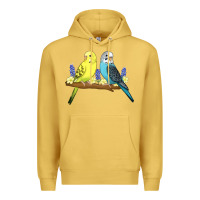 Antique Gold cute budgies Premium Hoodie - linhVisuals