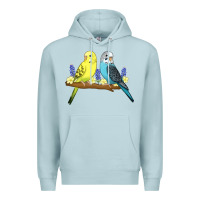 Blue Mist cute budgies Premium Hoodie - linhVisuals